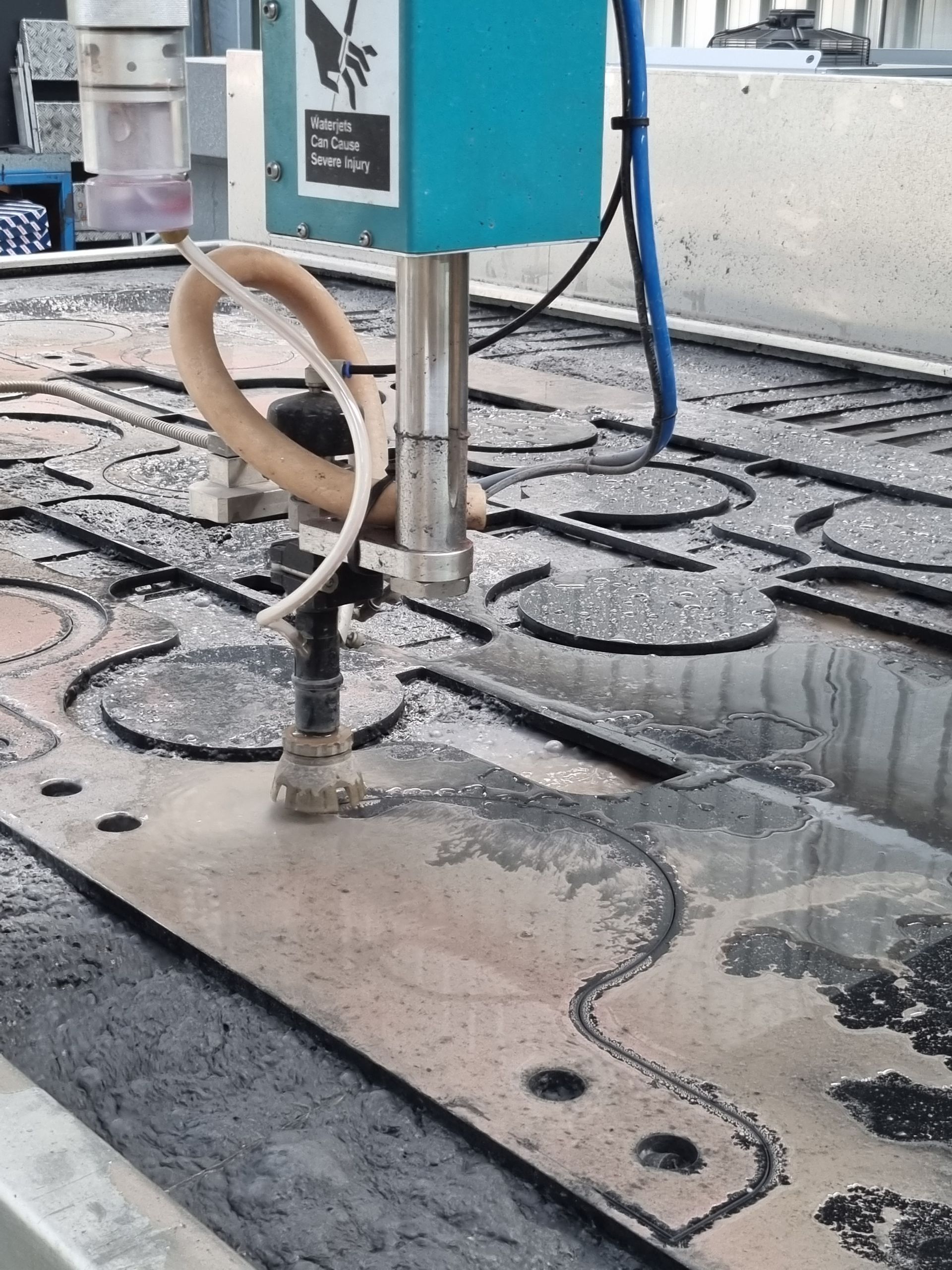 Waterjet Cutting — 12mm HDPE Plastic