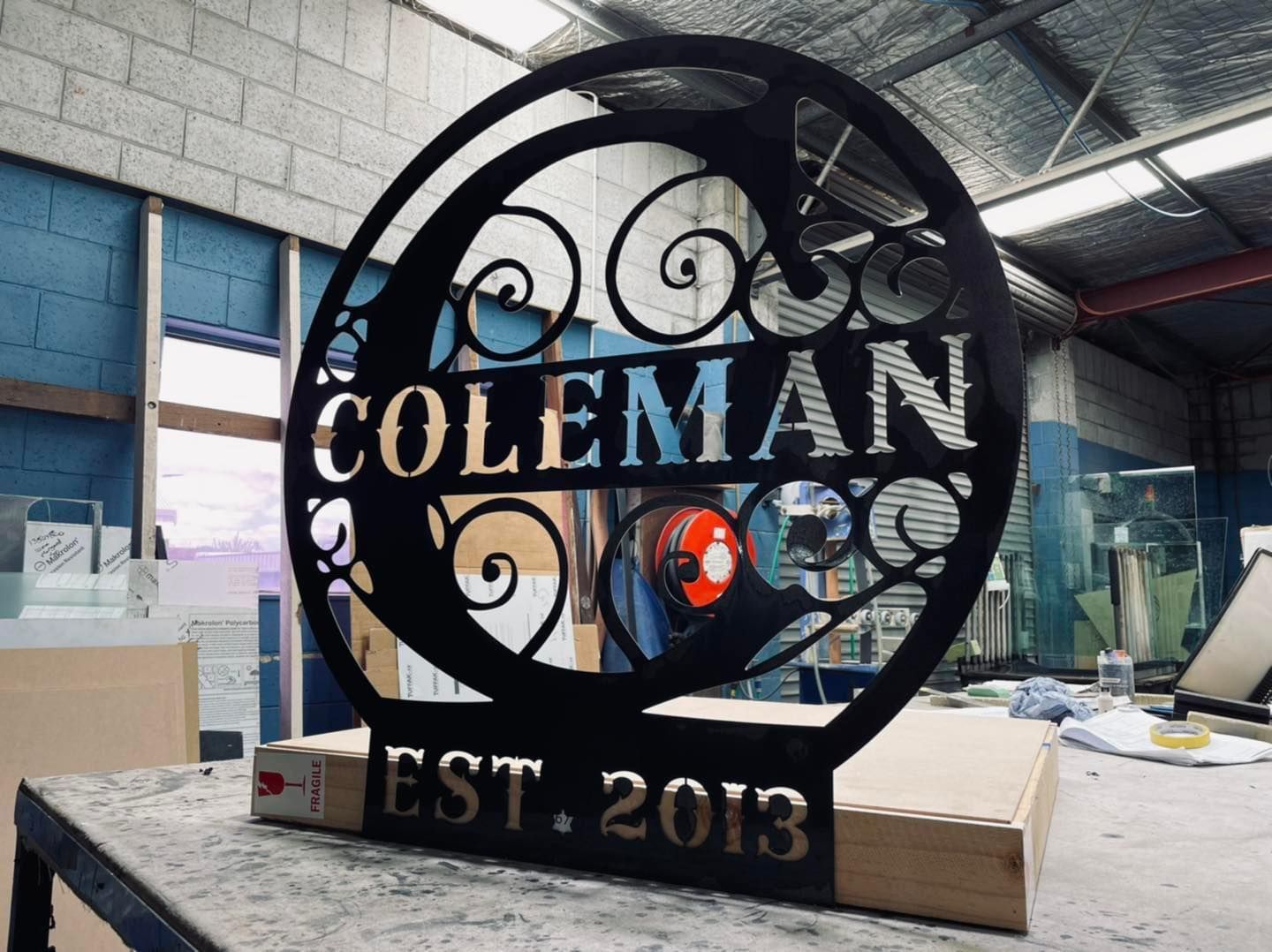 Personalised Sign — Waterjet Cut